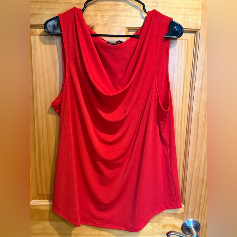 Banana Republic Vibrant Red Drape Tank Top